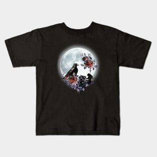 Raven, Roses and Moon Kids T-Shirt